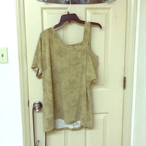 Short sleeve, one cold shoulder blouse